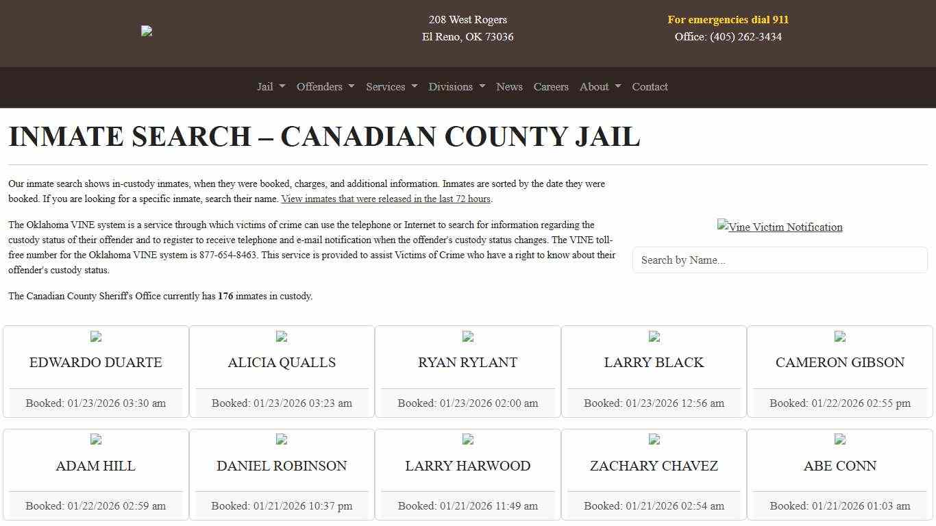 Inmate Search Canadian County Sheriff's Office